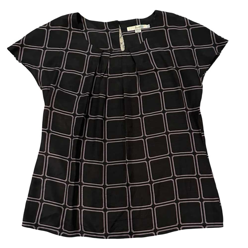Boden Silk Blend Cap Sleeve Geometric Print Blouse Size 8 Women’s Top